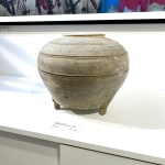 han-dynastie grijze zilveren pot op 3 poten antieke chinese antieke aardewerk kunst yi brusselse kunstgalerij