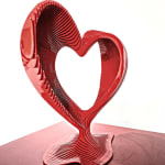 Amare hartsculptuur Jean Paul Kala hedendaagse sculptuur rood hartsculptuur aluminium sculptuur interieurontwerp huiskunst Art Yi-galerij Kunstgalerij in Brussel