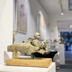 master of speed racing car sculpture of Lieven D'Haese a boy is driving a racing car contemporary sculpture bronze sculpture Art Yi Gallery Brussels art gallery