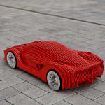 la ferra rouge ferrari voiture contemporaine sculpture voiture de luxe collection modèle métal art jean paul kala