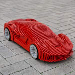 la ferra red ferrari contemporary car sculpture luxury car collection model metal art jean paul kala