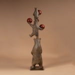 Berenzuil met drie ballonnen Sophie Verger dierensculptuur beersculptuur berenliefhebber schattige beer tuinsculptuur toursculptuur hedendaagse sculptuur bronzen sculptuur Art Yi-galerij Kunstgalerij Brussel