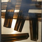 ALUMINOÏDE SUN Trap, Frédéric Halbreich abstract acrylic lacquer black and gold painting