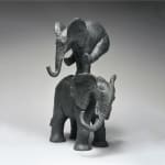 jumping elephant fun and happy contemporain bronze sculpture garden interior design sophie verger art gallery brussels