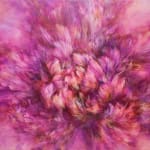 waltz of flower noriko kurafuji oil painting pink purlpe spring flower sakura contemporary japanese painting art yi brussesl art gallery