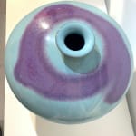 Stoneware with Blue Glaze and Purple Splashes Shoulder Vase, Jun Kilns liked, Song Dynasty Style Tsai Hsiao-fang contemporary ceramic art asian ceramic art asian porcelain art blue ceramic vase blue porcelaine vase art collection Art Yi gallery Brussels art gallery
