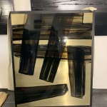 ALUMINOÏDE SUN Trap, Frédéric Halbreich abstrait laque acrylique peinture noir et or