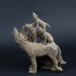 chorus wolf sing to the moon wolf family wolf sculpture wolf collection contemporary animal sculpture in bronze sophie verger art yi art gallery brussels