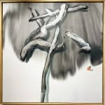 Danse calligraphie chinoise art peinture Zhang Wenhui encre noir et blanc art peinture acrylique sur toile Galerie Art Yi Galerie d'art de Bruxelles