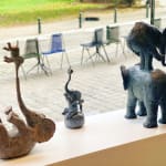 fun cute and happy elephant contemporary bronze sculpture garden interior design sophie verger art gallery brussels