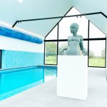 De manier waarop ik naar beneden kom Marc de Corte sculptuur van een zwemmende vrouw zwemmende sculptuur zwemmend meisje sculptuur sculptuur tuinsculptuur bronzen sculptuur hedendaagse sculptuur Art Yi Gallery Brusselse kunstgalerij