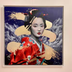 Breathe well Damien Bassez beautiful japanese geisha woman in kimono contemporary japanese painting of figuration Art Yi gallery Brussels art gallery