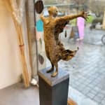 IIXV lieven d'haese contemporary bronze sculpture a boy opening up his arm against wind to embrace a new adventure child sculpture childhood dream sculpture garden sculpture garden art design Art Yi art gallery in brussels
