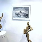 accordeonist muzikant brons hedendaagse beeldhouwkunst jacques van den abeele kunstgalerij brussel