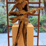 Musiker Gitarrist Skulptur Jacques van den Abeele Musiker Skulptur Musikskulptur Bronzeskulptur Art Yi-Galerie Kunstgalerie in Brüssel
