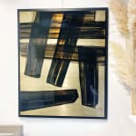 ALUMINOÏDE SUN Trap, Frédéric Halbreich abstract acrylic lacquer black and gold painting
