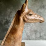 Sylvie Gaudissart La girafe sculpture animalière sylvie debray Gaudissart contemporaine en bronze belle sculpture girafe galerie d'art de bruxelles belgique art yi