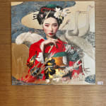 Or et eau Damien Bassez belle femme geisha japonaise en kimono peinture japonaise contemporaine de figuration Galerie Art Yi Galerie d'art de Bruxelles