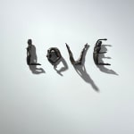 Sculpture letter LOVE by Marc de Corte contemporary bronze sculpture sculpture phrase poem word personalized at the Art Yi gallery in Brussels