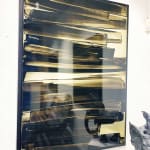 Aluminoide fuze Frédéric Halbreich abstract acrylic lacquer painting black and white
