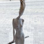 seduction hedwige leroux contemporary sculpture art beautiful and fine dressed women bronze sculpture art yi art gallery brussels
