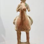 Chasseur de figurines de poterie de la dynastie Tang sur cheval sculpture art de la poterie antique chinoise dans la galerie d'art de Bruxelles art yi