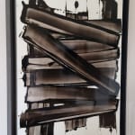 la grande solitude d'icare Frédéric Halbreich laque abstraite et peinture à l'huile en noir et blanc