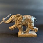 Forward elephant sculpture Sophie Verger lovely cute elephant playing and running bronze sculpture contemporary sculpture Art Yi gallery Brussels art gallery