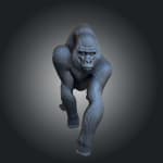 sculpture de gorille zolo sculpture animale contemporaine jean paul kala art en aluminium Art à la galerie Galerie d'art de Bruxelles