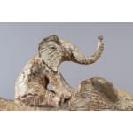 Sokatira and One More cute baby elephant playing with elephant contemporary bronze sculpture animal sculpture art interior design sophie verger Art Yi gallery Brussels art gallery