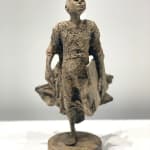 Missing link lieven d'haese contemporary bronze sculpture a boy running with a puzzle sculpture child sculpture childhood Art Yi art gallery in brussels