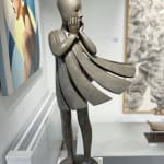 Angel passes Isabel miramontes dancing girl sculpture monumental sculpture garden sculpture contemporary bronze sculpture a beautiful girl in surprise of her dress blows up by wind Art Yi gallery Brussels art gallery