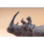 Rhinocéros jouant avec petite fille mignon animal et enfant sculpture contemporaine en bronze sophie verger