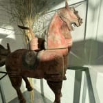Chinees antiek Han-dynastie drakenpaard en houten wagenpaardenwagen Art Yi-galerij Kunstgalerij in Brussel