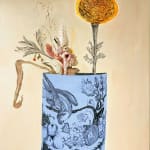 Blumen in Vasenmalerei Alida Everts Blumenmalerei Niederländische Künstlerin Innenarchitektur und Bronzeskulpt Art Yi-Galerie Brüsseler Kunstgalerie