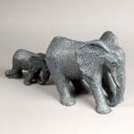 opposition mignon éléphant parent jouer avec bébé éléphant contemporain sculpture en bronze jardin design d'intérieur sophie verger galerie d'art bruxelles