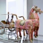 Chinese antiques Han dynasty dragon horse and wooden chariot Art Yi gallery Brussels art gallery