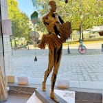 accordeonist muzikant brons hedendaagse beeldhouwkunst jacques van den abeele kunstgalerij brussel
