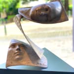 tris contemporain bronze sculpture visage sculpture livre sculpture paola grizi italien sculpture jardin sculpture art yi galerie d'art de bruxelles