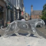 Pumaa leopard sculpture Jean Paul Kala contemporary animal sculpture at Art Yi gallery Brussels art gallery
