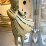 Angel passes Isabel miramontes dancing girl sculpture monumental sculpture garden sculpture contemporary bronze sculpture a beautiful girl in surprise of her dress blows up by wind Art Yi gallery Brussels art gallery