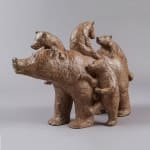 The family of bear sculpture happy and adorable animal sculpture bronze art sophie Verger Art Yi gallery Brussels art gallery