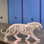 Puma-Leopardenskulptur Jean Paul Kala zeitgenössische Tierskulptur art yi Galerie Brüsseler Kunstgalerie