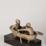 On A Summer Day in the Bathroom lieven d'haese contemporary bronze sculpture boat sculpture Art Yi child sculpture childhood dream art gallery in brussels