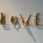 LOVE letter sculpture of Marc de Corte contemporary bronze sculpture personalized phrase poem word sculpture at Art Yi gallery in Brussels