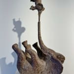 D'un tronc à l'autre parent éléphant jouant avec un bébé éléphant heureux sculpture contemporaine en bronze jardin design d'intérieur galerie d'art sophie verger bruxelles