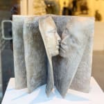 Kiss book sculpture love couple sculpture face sculpture paola grizi contemporary bronze sculpture art yi brussels art gallery