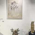 Whispers of Relics abstract painting of Chems acrylic painting sand painting meditation painting zen art waterscape water painting at Art Yi gallery in Brussels
