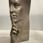 silence book sculpture paola grizi Italian contemporary sculpture of face and book Art Yi gallery Brussels art gallery