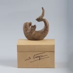 Seal and her baby seal sculpture, marine animal sculpture by Sophie Verger, bronze sculpture, contemporary sculpture, family of seals playing together, art decoration, at Art Yi art gallery in Brussels